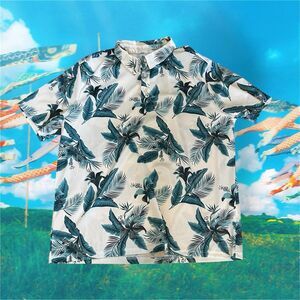 NWT Matix Mens Size Xl Tropical Floral Polo Golf Shirt Estilo White Resort